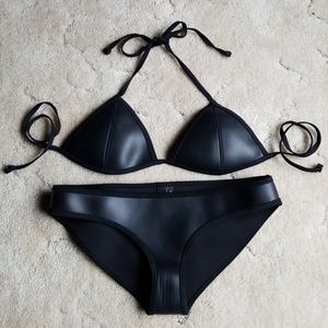 Triangl Swimwear Black Neoprene Bikini Set